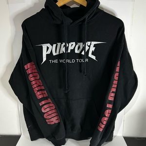 Justin bieber black purpose tour hoodie Size Large good condition